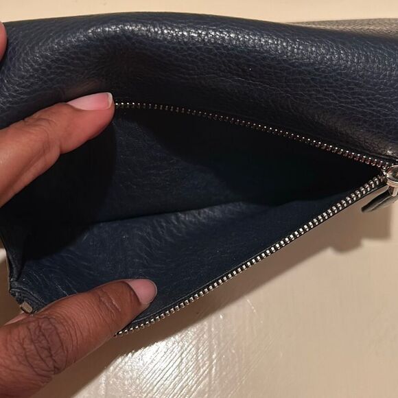 Prada Women's Continental Flap Long Wallet Navy Blue Saffiano Leather Minimalist - Picture 9 of 14